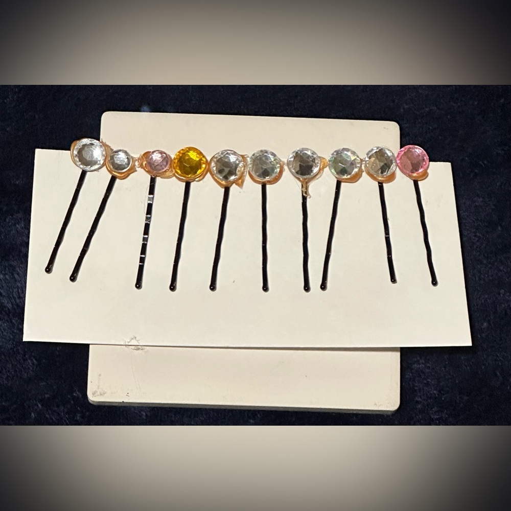 Lorena Espinoza Design Plastic Jewels Bobby-Pins, 10Pk (NWT)